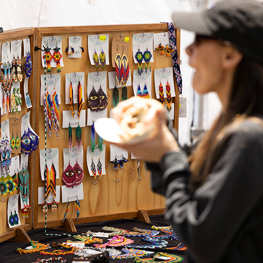 a collecting of earrings being sold